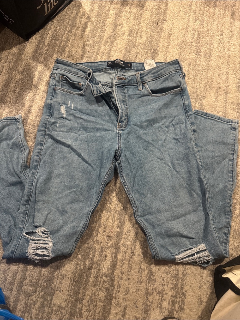 Hollister Light Blue Ripped Skinny Jeans